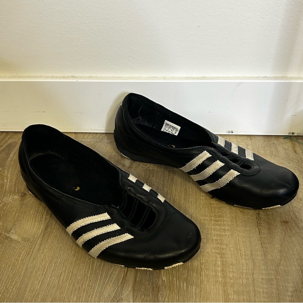 adidas Black and White Slip-On Flats